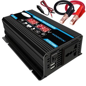 자동차 인버터 배터리 피크 4000W300W 전원 12V 220V110V LED Ac, 블랙 12v-110v, 협력사, 1개