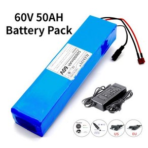 전기 자전거 스쿠터 18650 리튬 이온 배터리 팩 BMS 및 67.2V 충전기 포함 신제품 60V 30000mAh 30Ah 16S2P, 20Ah, 1개, 2) 20Ah