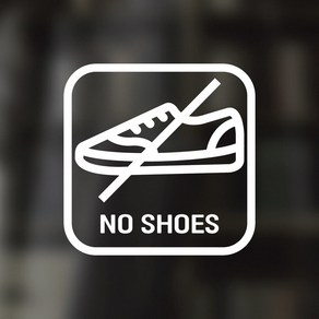 디자인황소 픽토그램 스티커 매장 카페 데코 시트지 레터링 12 신발벗고입장, 1개, 12 NO SHOES 사각 영어 화이트