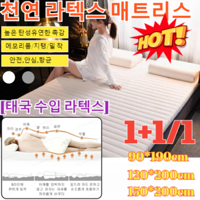 1+1/1[태국 수입 라텍스]천연 라텍스 매트리스 허리에좋은 원룸 바닥 단단한 수면매트메모리폼 매트리스 토퍼 루나/메모리폼/지탱/밀 착, 그레이
