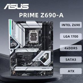 ASUS PRIME Z690-A 마더보드 지지대 i9-14900KF CPU DDR5 6000MHz HDMI M.2 ARGB PCIe 5.0 LGA 메인보드, 01 마더 보드, 1개