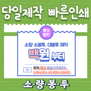 [당일제작]서류봉투인쇄 대봉투제작 100매 부터 소량인쇄가능 크라프트 모조 칼라 흑백금액동일, 대봉투(330X245), 백모조, 덥게 인쇄함