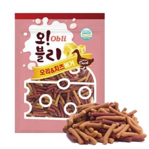 오블리 치즈버거 100g x 30개 3종 강아지져키간식 1box, 오블리 치즈버거 오리고기