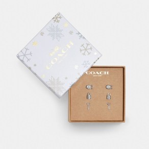 코치 시그니처 락 키 이어링 세트 CO293 SLV Signature Lock Key Earrings Set