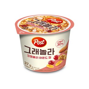 포스트 그래놀라 크랜베리아몬드컵37g 12개입, 12개, 37g