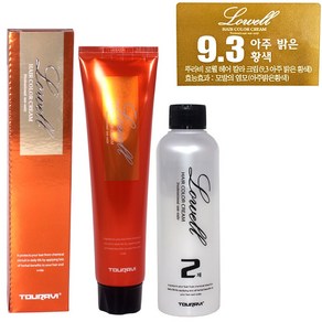 뚜라비 로웰 헤어 칼라 염색약 150g + 산화제150ml /(색상9.3 아주밝은황색) 서울화장품 염색약 새치염색 멋내기염색 선명한칼라 미용실염색약 특판가