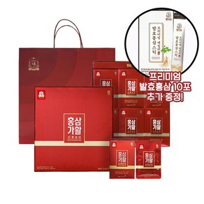 정관장 홍삼가활 50ml x 30포+발효홍삼스틱10포 증정 쇼핑백 포함 6년근 홍삼즙 명절 선물세트, 1박스