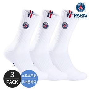 PSG 파리 생제르맹 남성 스포츠 쿠션 넥 컬러라인 중장목양말 3P_WH, 3족세트_WH, 1개