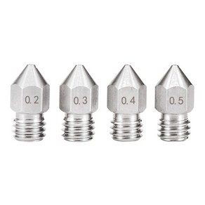 3D프린터 노즐 1.75mm 필라멘트 MK8 스테인레스 0.4mm, 1개