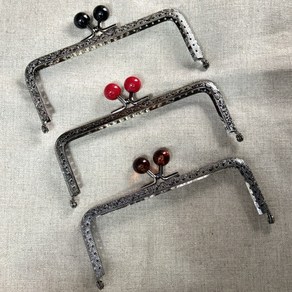 [세아퀼트] 똑딱이 사각 구슬프레임 12cm 흑니켈 #98, 호박색, 1개