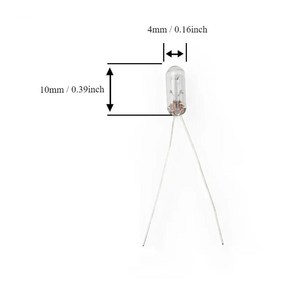 에디슨 백열 필라멘트 라이스 하이 퀄리티 램프 전구 미니 전압, 2.4MM 50Pcs, 1개, B.9V