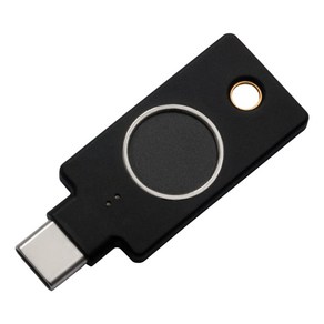 Yubico YubiKey Bio C Fido Edition 지문 인증 - FIDO 보안 키 2 요소 인증 키 FIDO U2FFIDO2USB-CType-C지문 인증생체 인증2단계 인증고 내구성내충격성방수IP68 열쇠 고리 형, 1개