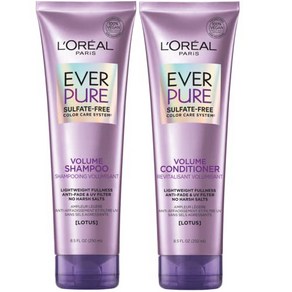 L'Oreal Paris EverPure Volume Sulfate Free Shampoo 로레알 파리 EverPure 염색 모발용 볼륨 설페이트 프리 샴푸 및 컨디셔너 8.5온