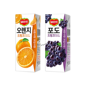 델몬트 드링크팩 2종 190ml 오렌지 10팩+포도 10팩 총20팩, 1세트