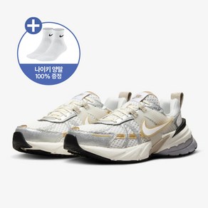 [백화점 정품] 나이키 V2K런 화이트 카키 여성용 런닝화 운동화 조깅화 HJ7245-100(나이키 양말 SX7667-100 1족 세트)