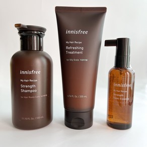 (1+1+1)innisfee 마이 헤어 레시피 Hai ecipe set: 샴푸+ 토닉 에센스+트리트먼트/Shampoo+Tonic Essence+Teatment, 1개