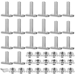 20 세트 해머헤드 볼트 세트 M8*20/M8*25 T-너트 고정 공구 플랜지 너트가 있는 온실 볼트 PV 태양광 마운팅 레일용 잠금 너트가 있는 해머헤드 볼트, 1개