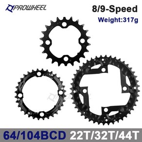 PROWHEEL 로드 체인링 64/96/104BCD 산악 자전거 체인휠 22/24/30/32/40/ 42/ 44T 스프로킷 알루미늄 합금강 치아 플레이트, [16] M1 M8 M13, 1개