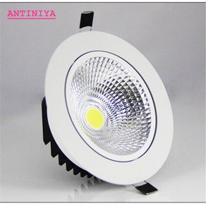 슈퍼 브라이트 매립형 디밍 LED 다운라이트 에피스타 칩 COB 스포트라이트 천장 램프 장식 AC85 265V 5W 7W 9W 2W 8W, 6000K, 1개