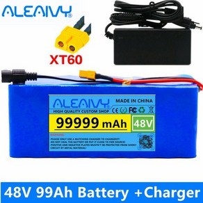 48v 리튬 이온 배터리 28 99999Ah 1000w 팩 54.6v E-바이크 전기 자전거 스쿠터 BMS 충전기 포함, 1개