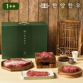 [한양한우] 1++등급 한우 구이정육 2호 선물세트 1.1kg(등심 250g+채끝 250g+갈비살 300g+불고기300g), 1개