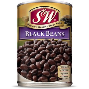 S & W - Black Beans 15 Ounce Can S & W - 검은콩 15온스 캔, 1개, 425g