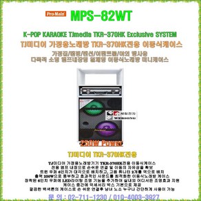 미니이동식노래방케이스 MPS-82WT/250W출력-6인치 우퍼2개/TJ미디어 TKR-370HK전용 이동형케이스/태진 가정용노래방기기 전용케이스/노래방반주기 케이스, MPS-82WT(6인치 우퍼/250W출력)