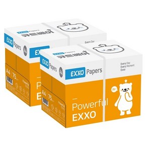 [엑소] 엑소 큐트베어 A4 복사용지(A4용지) 75g 2BOX(4000매), 2박스
