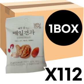 유어스 매일견과 25g 112개 맥주 안주 탕비실간식