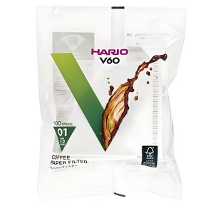 하리오 V60 종이필터 여과지 VCF-01-100W, 100개입, 1개