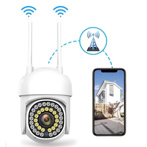 ELSECHO 360도 무선 보안 WiFi 카메라 CCTV 고화질 카메라 실내외겸용, 흰색, 1개