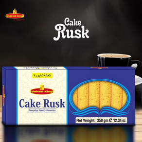 United King Cake Rusk - Cunchy & Delicious 유나이티드 킹 프리미엄 케이크 러스크 - 바삭하고 고소한 맛, 350g, 2개