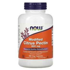 NOW FOODS Modified Citus Pectin 800 mg - 180 Veg Capsules exp 10/25 Sealed 724286, 1개, 180정