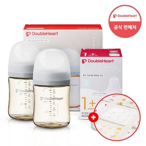 더블하트 3세대 트윈팩 160ml 새벽그레이+젖꼭지S 2입x2개+손수건증정, 1개