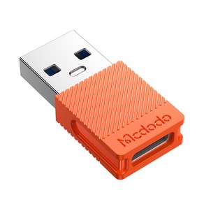 맥도도 C타입 to USB-A OTG 젠더 (USB 2.0 / 3.0 / 3A / 5A 지원), 오렌지 (C타입 3A to USB-A 3.0), 1개, 29.5mm