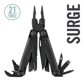 LEATHERMAN - Suge 헤비 듀티 멀티공구 프리미엄 와이어 커터 스프링 액션 가위 블랙 실버 Pem, Black, 01 Black