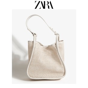 ZARA 자라 크로스 카세트백 숄더백 2022신상 베이지 화이트 가죽 락 플랩백 여성 유나