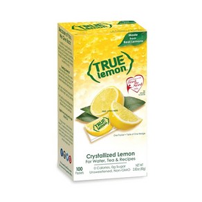 TRUE LEMON Wate Enhance Bulk Dispense 100 Cou TRUE LEMON 수분 강화제 대량 디스펜서 100개(1팩) 물용 0칼로리 음료, 80g, 1개