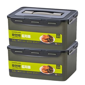 락앤락 플라스틱 뉴 김치통 핸들 직사각 1+1 세트, 8L, 2개