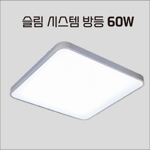 LED 방등 60W 슬림 시스템 사각 원룸 모던 (구 50W), 화이트