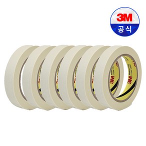 3M 마스킹 테이프 110 아이보리 40M 종이 페인팅 도색 보양 시공 인테리어 도장 15mm 6개