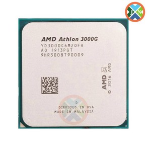 CPU AMD Athlon 3000G X2 3.5 GHz 듀얼 코어 쿼드 스레드 프로세서 YD3000C6M2OFH 소켓 AM4