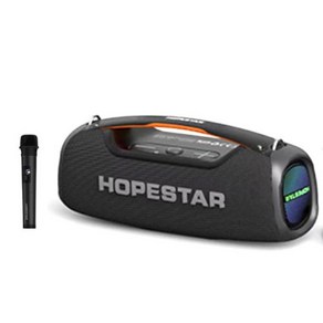 HOPESTAR A60 블루투스 스피커 IPX6 방수 휴대용 무선 TWS 스테레오 베이스 스피커 야외 100W 베이스 가라오케 오디오 플레이어, [01] black