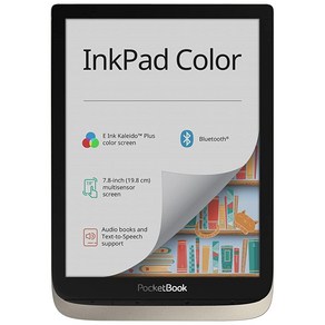 Pocketbook InkPad 컬러 전자책 리더 | 대형 7.8인치 스크린 EInk Kaleido™ Plus 4096가지 색상 눈부심 방지 눈 친화적인 E리더 텍스트 음성 변환