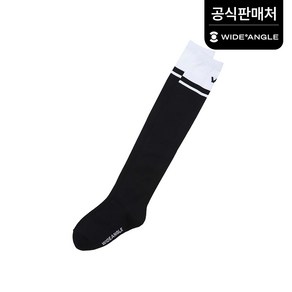 [와이드앵글] 와이드앵글 공식 CO 여성 로고 니하이삭스 WWP23S09Z1 (정상가:15 000) (WWP23S09), Black, 1개