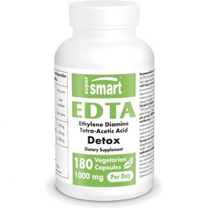 Supersmart - EDTA 1000mg per Day - Calcium Disodium EDTA Supplement | Non-GMO & Gluten Free - 180 Ve