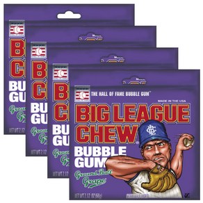 Big League Chew Ground Ball Grape | 4 Pack of 2.12 Bags 빅리그 츄어볼포도 | 2.12팩 4팩