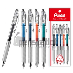 Pentel 에너겔 인프리 BLN75TL 0.5mm 볼펜 5개 세트, 0.5블랙+블루+블루블랙+오렌지+더콰이즈블루 5개세트