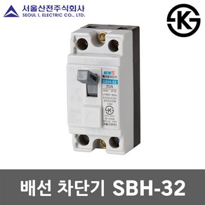 서울산전 배선 차단기 SBH-32 15A 20A 30A 국산 KS MCCB NFB 30AF 2P 2.5kA 배선용차단기 배선차단기 주택용 가정용 산업용 전기 차단 분전함 두꺼비집, 배선 SBH-32 20A, 1개