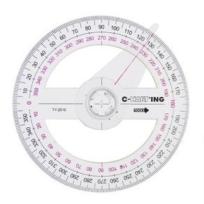 원형자 360도 포인터 각도기 눈금자 앵글 파인더 제도, 원형자 GD08454, 1개